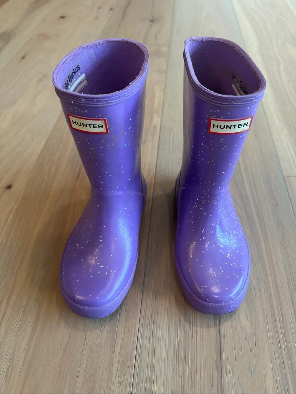 Hunter Kids Purple Glitter Rain Boots
